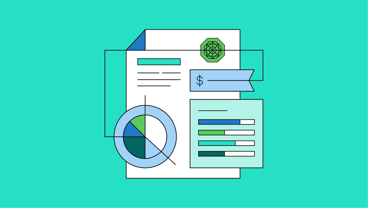 An image with graphs, charts and dollar signs to signal the data you need to price agency services